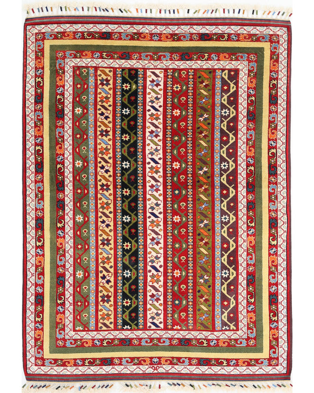 Shaal 4' 5" X 6' 2" Hand Knotted Wool Rug 4' 5" X 6' 2" (135 X 188) / Multi / Wool