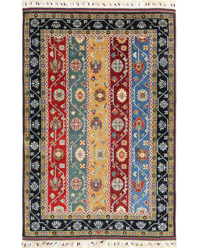 Shaal 4' 1" X 6' 6" Hand Knotted Wool Rug 4' 1" X 6' 6" (124 X 198) / Multi / Wool