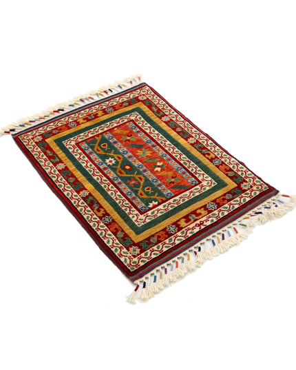 Shaal 2' 1" X 2' 8" Hand Knotted Wool Rug 2' 1" X 2' 8" (63 X 81) / Multi / Wool