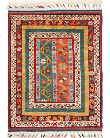 Shaal 2' 1" X 2' 8" Hand Knotted Wool Rug 2' 1" X 2' 8" (63 X 81) / Multi / Wool