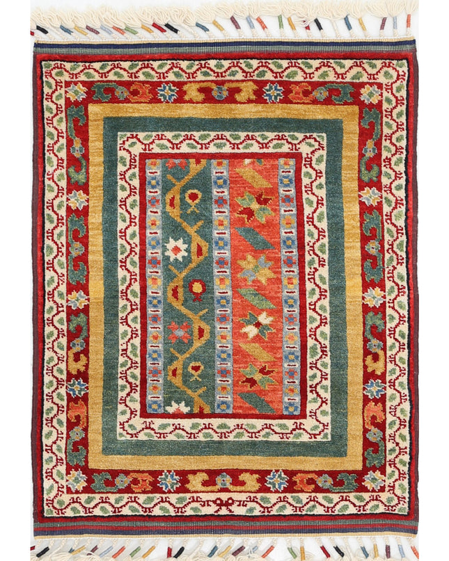 Shaal 2' 1" X 2' 8" Hand Knotted Wool Rug 2' 1" X 2' 8" (63 X 81) / Multi / Wool