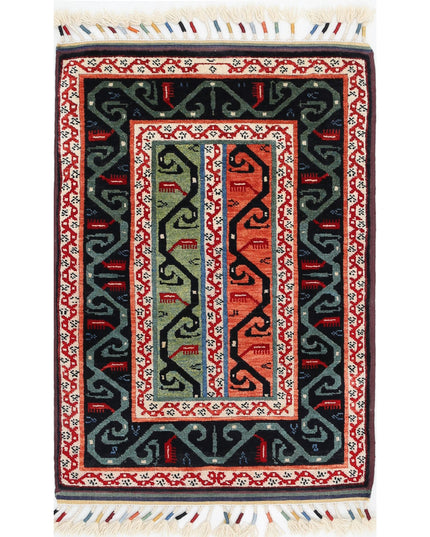 Shaal 2' 0" X 3' 1" Hand Knotted Wool Rug 2' 0" X 3' 1" (61 X 94) / Multi / Wool