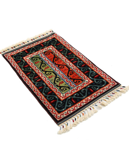 Shaal 2' 1" X 3' 1" Hand Knotted Wool Rug 2' 1" X 3' 1" (63 X 94) / Multi / Wool