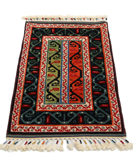 Shaal 2' 1" X 3' 1" Hand Knotted Wool Rug 2' 1" X 3' 1" (63 X 94) / Multi / Wool