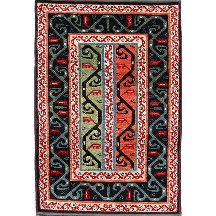 Shaal 2' 1" X 3' 1" Hand Knotted Wool Rug 2' 1" X 3' 1" (63 X 94) / Multi / Wool