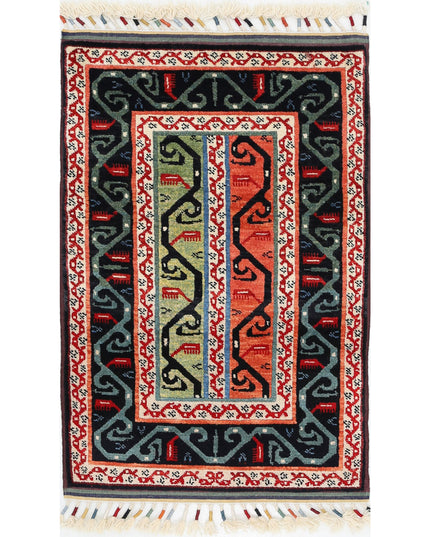 Shaal 2' 1" X 3' 1" Hand Knotted Wool Rug 2' 1" X 3' 1" (63 X 94) / Multi / Wool