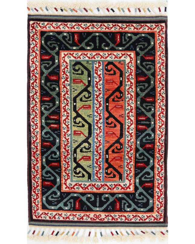 Shaal 2' 1" X 3' 1" Hand Knotted Wool Rug 2' 1" X 3' 1" (63 X 94) / Multi / Wool