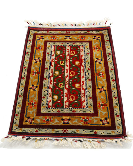 Shaal 2' 1" X 3' 2" Hand Knotted Wool Rug 2' 1" X 3' 2" (63 X 97) / Multi / Wool