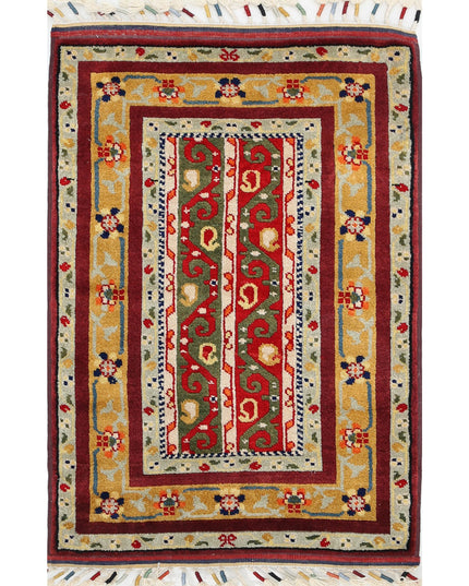 Shaal 2' 1" X 3' 2" Hand Knotted Wool Rug 2' 1" X 3' 2" (63 X 97) / Multi / Wool