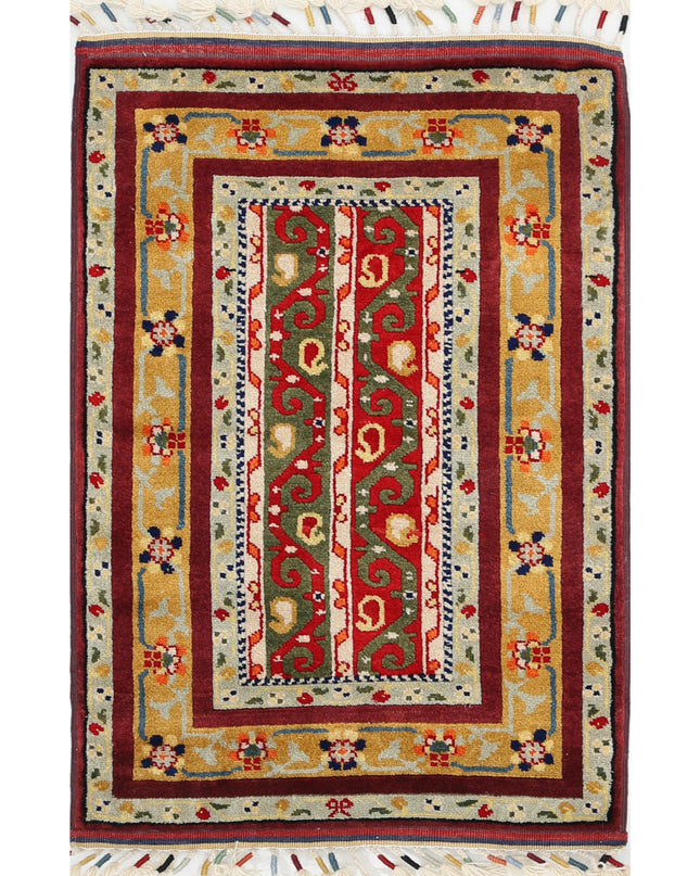 Shaal 2' 1" X 3' 2" Hand Knotted Wool Rug 2' 1" X 3' 2" (63 X 97) / Multi / Wool