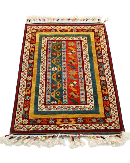 Shaal 2' 0" X 3' 2" Hand Knotted Wool Rug 2' 0" X 3' 2" (61 X 97) / Multi / Wool