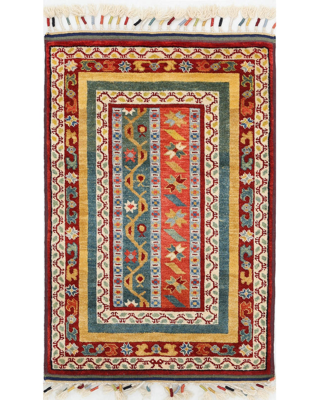 Shaal 2' 0" X 3' 2" Hand Knotted Wool Rug 2' 0" X 3' 2" (61 X 97) / Multi / Wool