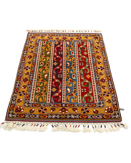 Shaal 3' 1" X 4' 2" Hand Knotted Wool Rug 3' 1" X 4' 2" (94 X 127) / Multi / Wool