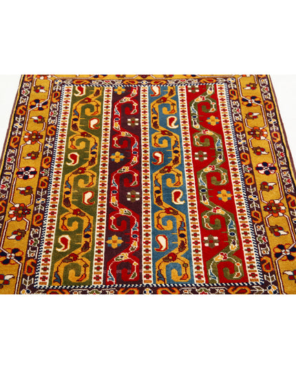 Shaal 3' 1" X 4' 2" Hand Knotted Wool Rug 3' 1" X 4' 2" (94 X 127) / Multi / Wool