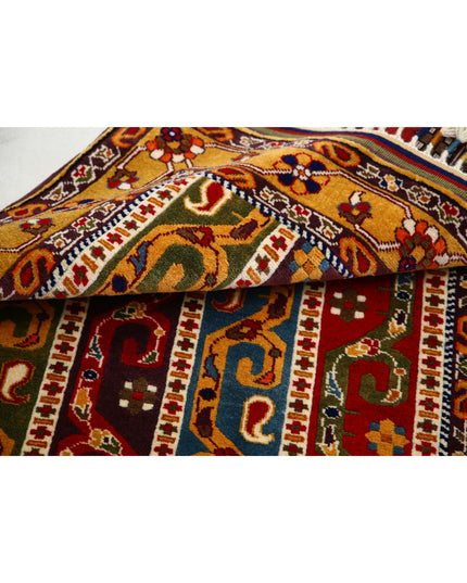 Shaal 3' 1" X 4' 2" Hand Knotted Wool Rug 3' 1" X 4' 2" (94 X 127) / Multi / Wool