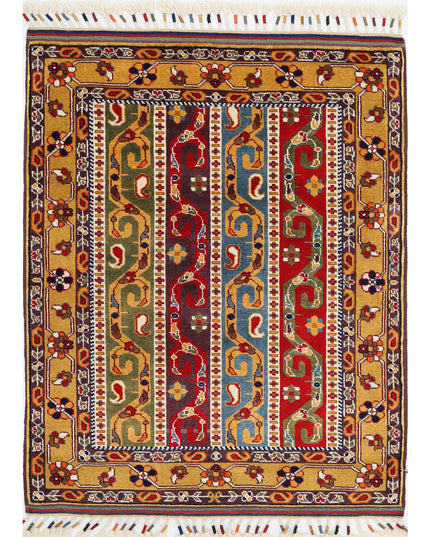 Shaal 3' 1" X 4' 2" Hand Knotted Wool Rug 3' 1" X 4' 2" (94 X 127) / Multi / Wool