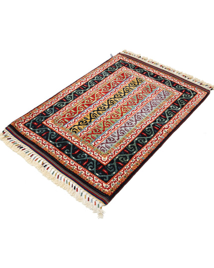 Shaal 3' 2" X 4' 5" Hand Knotted Wool Rug 3' 2" X 4' 5" (97 X 135) / Multi / Wool
