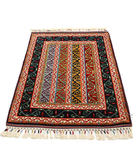 Shaal 3' 2" X 4' 5" Hand Knotted Wool Rug 3' 2" X 4' 5" (97 X 135) / Multi / Wool