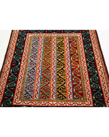 Shaal 3' 2" X 4' 5" Hand Knotted Wool Rug 3' 2" X 4' 5" (97 X 135) / Multi / Wool