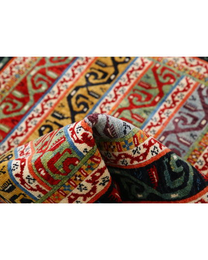 Shaal 3' 2" X 4' 5" Hand Knotted Wool Rug 3' 2" X 4' 5" (97 X 135) / Multi / Wool