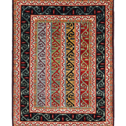Shaal 3' 2" X 4' 5" Hand Knotted Wool Rug 3' 2" X 4' 5" (97 X 135) / Multi / Wool