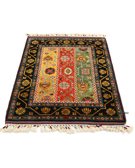 Shaal 3' 2" X 4' 3" Hand Knotted Wool Rug 3' 2" X 4' 3" (97 X 130) / Multi / Wool