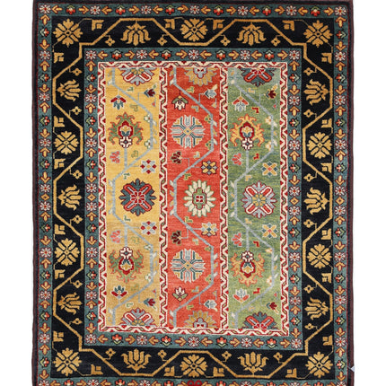Shaal 3' 2" X 4' 3" Hand Knotted Wool Rug 3' 2" X 4' 3" (97 X 130) / Multi / Wool
