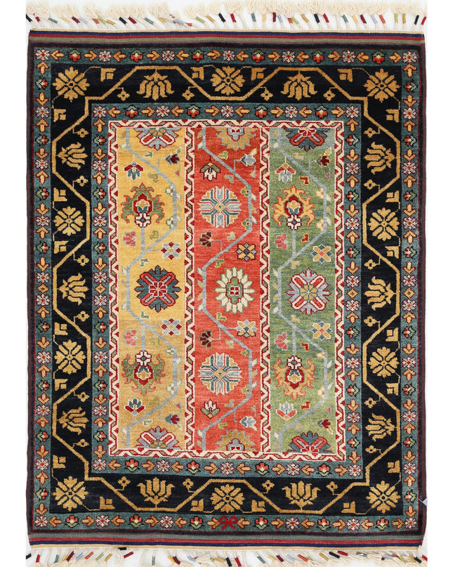 Shaal 3' 2" X 4' 3" Hand Knotted Wool Rug 3' 2" X 4' 3" (97 X 130) / Multi / Wool