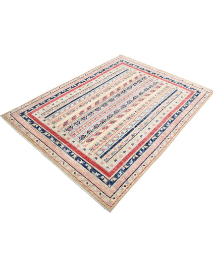 Shaal 4' 10" X 6' 7" Hand Knotted Wool Rug 4' 10" X 6' 7" (147 X 201) / Multi / Wool