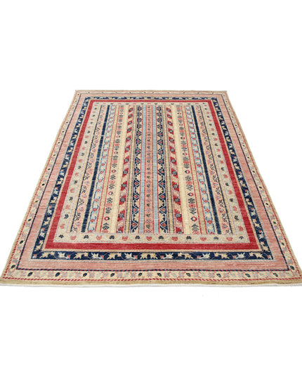 Shaal 4' 10" X 6' 7" Hand Knotted Wool Rug 4' 10" X 6' 7" (147 X 201) / Multi / Wool