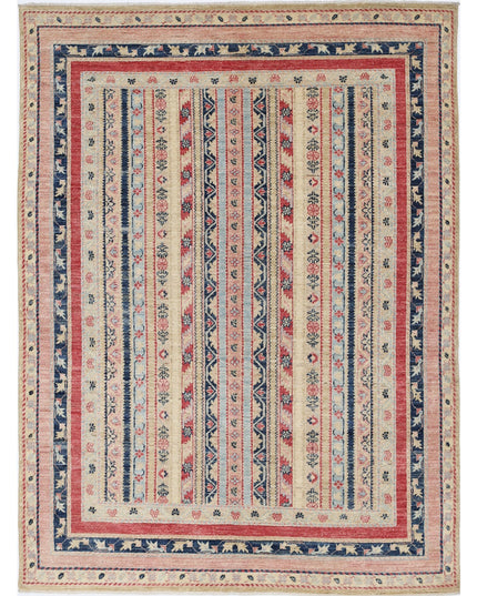 Shaal 4' 10" X 6' 7" Hand Knotted Wool Rug 4' 10" X 6' 7" (147 X 201) / Multi / Wool
