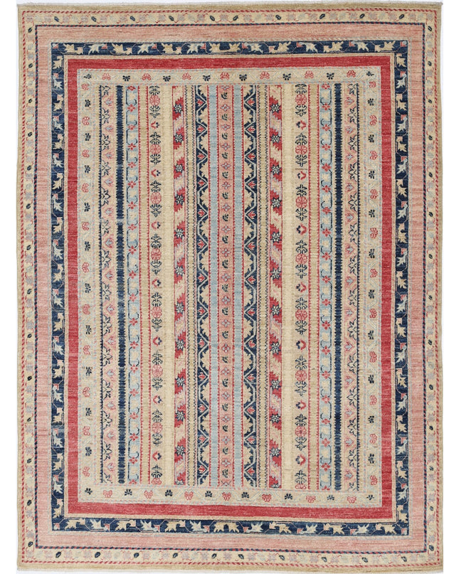 Shaal 4' 10" X 6' 7" Hand Knotted Wool Rug 4' 10" X 6' 7" (147 X 201) / Multi / Wool