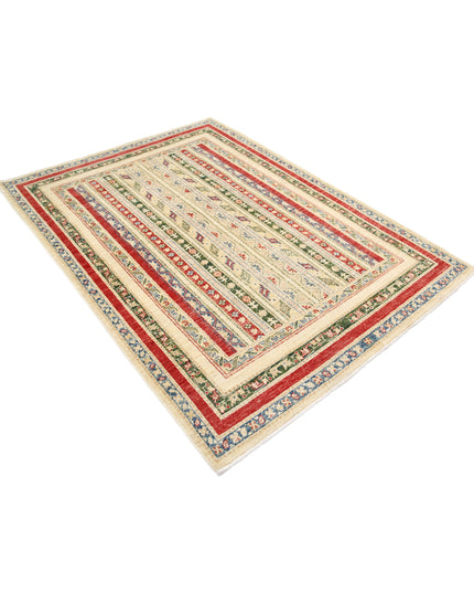 Shaal 4' 10" X 6' 6" Hand Knotted Wool Rug 4' 10" X 6' 6" (147 X 198) / Ivory / Wool