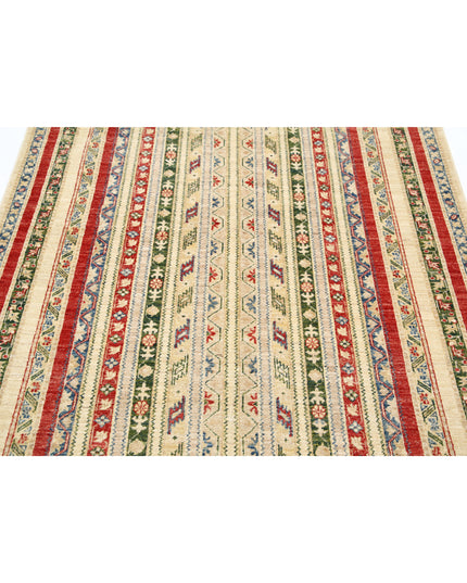 Shaal 4' 10" X 6' 6" Hand Knotted Wool Rug 4' 10" X 6' 6" (147 X 198) / Ivory / Wool