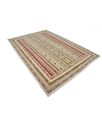 Shaal 6' 9" X 9' 9" Hand Knotted Wool Rug 6' 9" X 9' 9" (206 X 297) / Multi / Wool