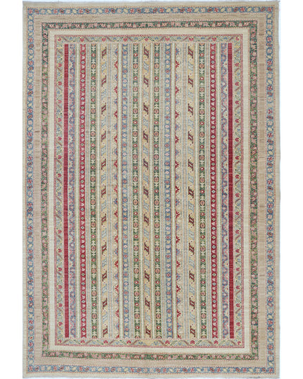 Shaal 6' 9" X 9' 9" Hand Knotted Wool Rug 6' 9" X 9' 9" (206 X 297) / Multi / Wool