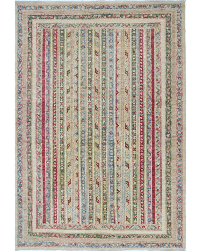 Shaal 6' 9" X 9' 9" Hand Knotted Wool Rug 6' 9" X 9' 9" (206 X 297) / Multi / Wool