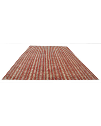 Shaal 9' 10" X 13' 7" Hand Knotted Wool Rug 9' 10" X 13' 7" (300 X 414) / Red / Wool