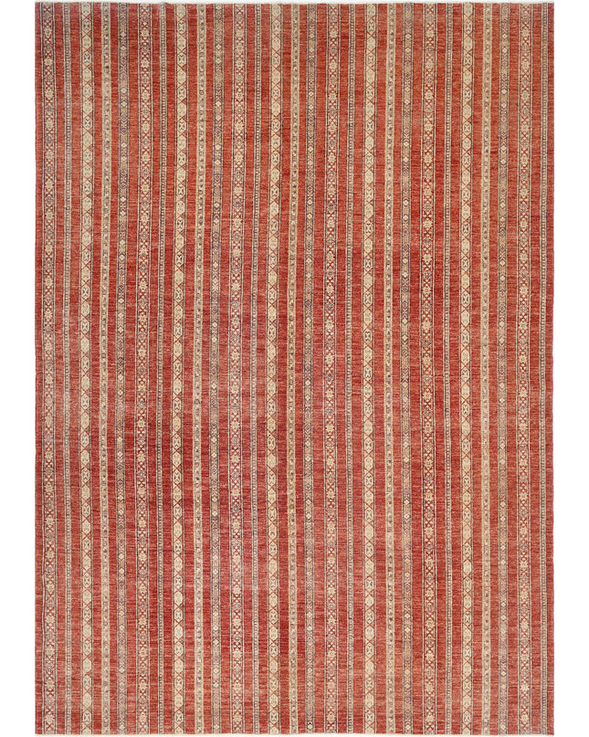 Shaal 9' 10" X 13' 7" Hand Knotted Wool Rug 9' 10" X 13' 7" (300 X 414) / Red / Wool