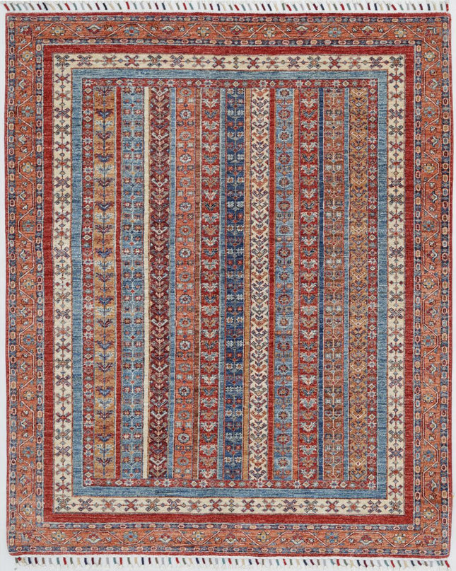 Shaal 5' 1" X 6' 3" Hand Knotted Wool Rug 5' 1" X 6' 3" (155 X 191) / Multi / Wool