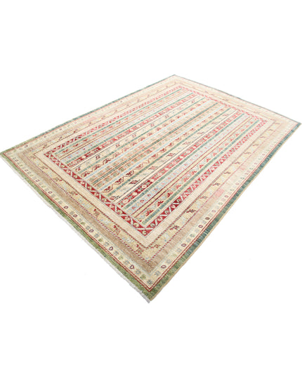 Shaal 5' 8" X 7' 11" Hand Knotted Wool Rug 5' 8" X 7' 11" (173 X 241) / Green / Wool