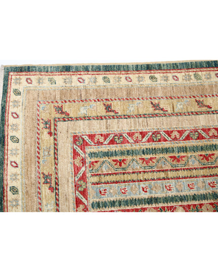 Shaal 5' 8" X 7' 11" Hand Knotted Wool Rug 5' 8" X 7' 11" (173 X 241) / Green / Wool