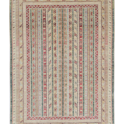 Shaal 5' 8" X 7' 11" Hand Knotted Wool Rug 5' 8" X 7' 11" (173 X 241) / Green / Wool