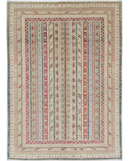 Shaal 5' 8" X 7' 11" Hand Knotted Wool Rug 5' 8" X 7' 11" (173 X 241) / Green / Wool