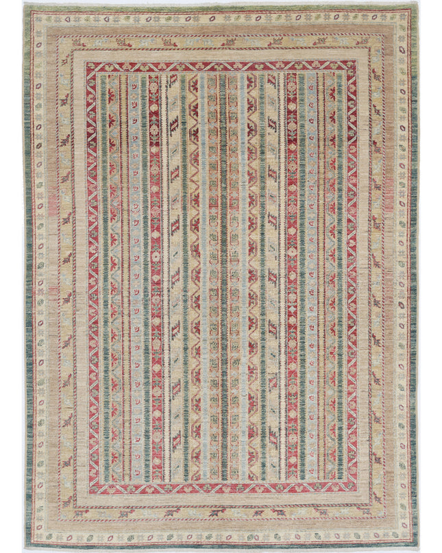 Shaal 5' 8" X 7' 11" Hand Knotted Wool Rug 5' 8" X 7' 11" (173 X 241) / Green / Wool