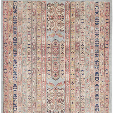Shaal 5' 6" X 7' 4" Hand Knotted Wool Rug 5' 6" X 7' 4" (168 X 223) / Blue / Wool