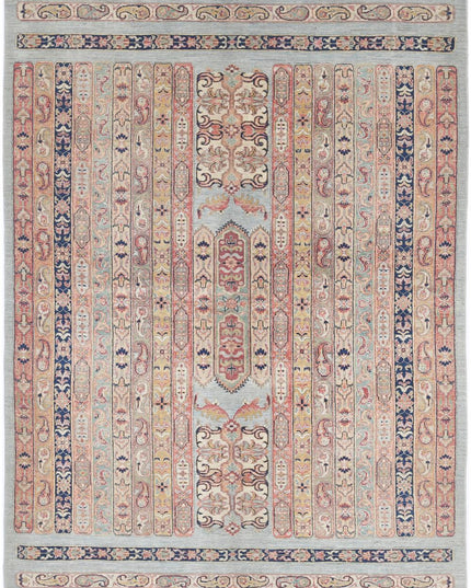 Shaal 5' 6" X 7' 4" Hand Knotted Wool Rug 5' 6" X 7' 4" (168 X 223) / Blue / Wool