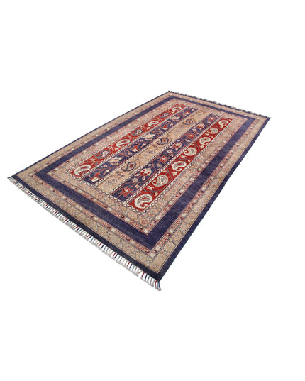 Shaal 5' 8" X 9' 2" Hand Knotted Wool Rug 5' 8" X 9' 2" (173 X 280) / Purple / Wool