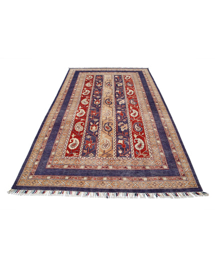 Shaal 5' 8" X 9' 2" Hand Knotted Wool Rug 5' 8" X 9' 2" (173 X 280) / Purple / Wool