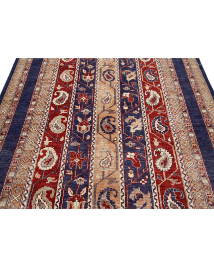 Shaal 5' 8" X 9' 2" Hand Knotted Wool Rug 5' 8" X 9' 2" (173 X 280) / Purple / Wool